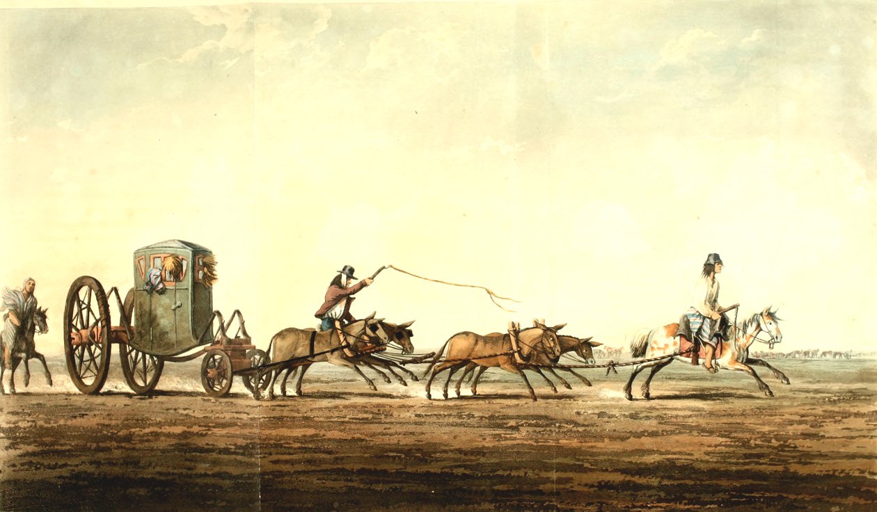 Poštovní vůz, provincie Buenos Aires, cca 1818 od Emeric Essex Vidal
