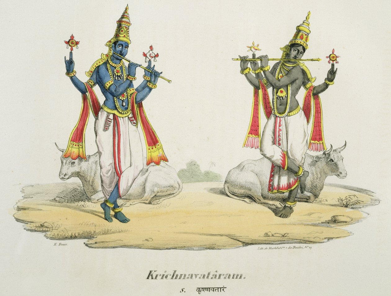 Krishna Venugopala, vyrytý de Marlet a du Bouloi od Emil Beau