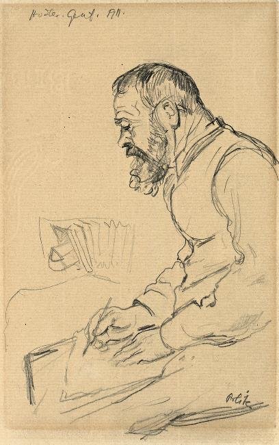 Ferdinand Hodler kreslí Ženevu 1911n od Emil Orlik