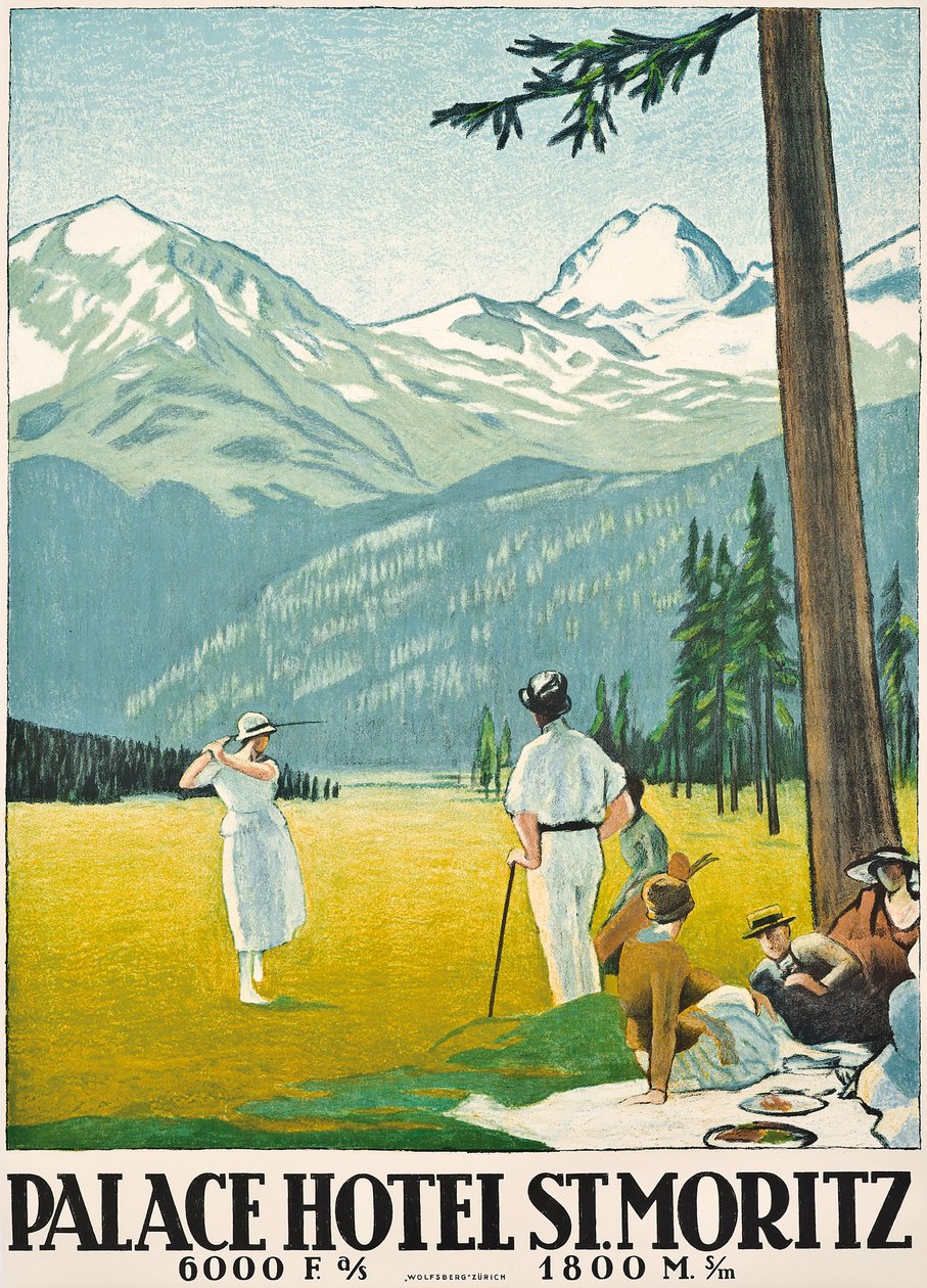 Plakát inzerující hotel Palace v St. Moritz od Emil Cardinaux