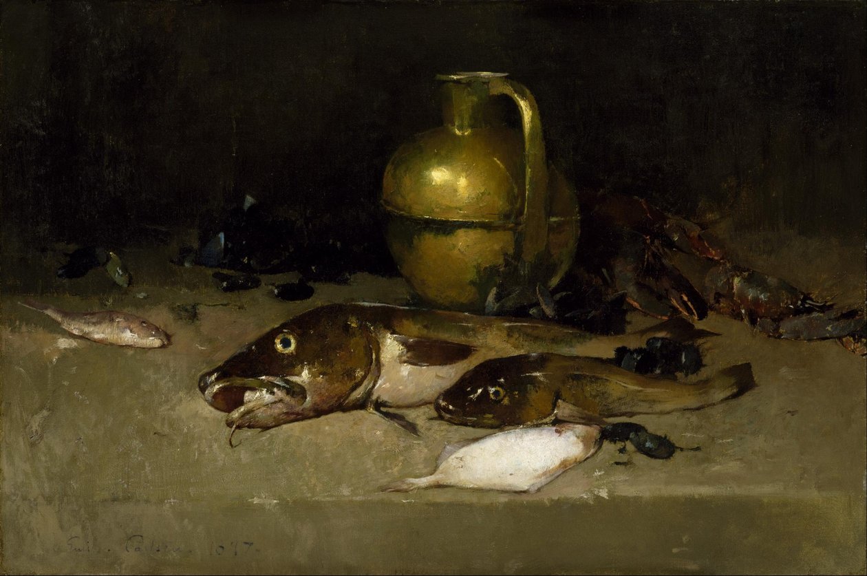 Zátiší s rybou od Emil Carlsen