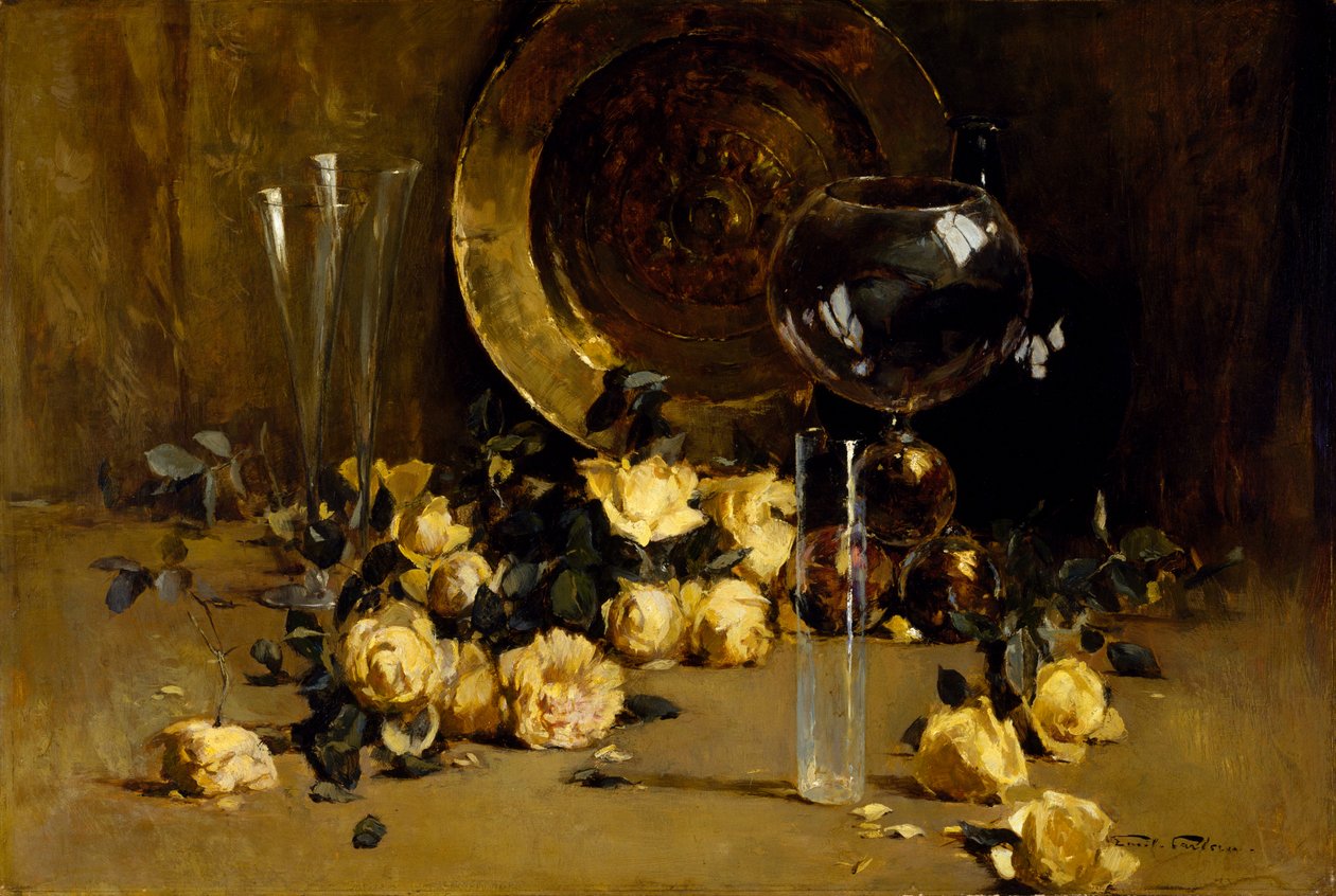 žluté růže od Emil Carlsen
