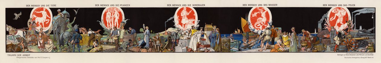Triumf práce (barevná litografie) od Emil Doepler