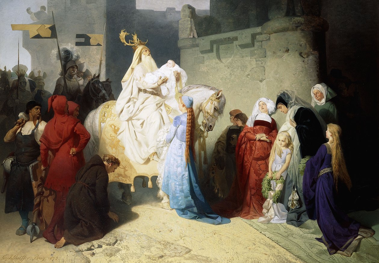 Merlin představuje budoucího krále Artuše, 1873 od Emil Johann Lauffer