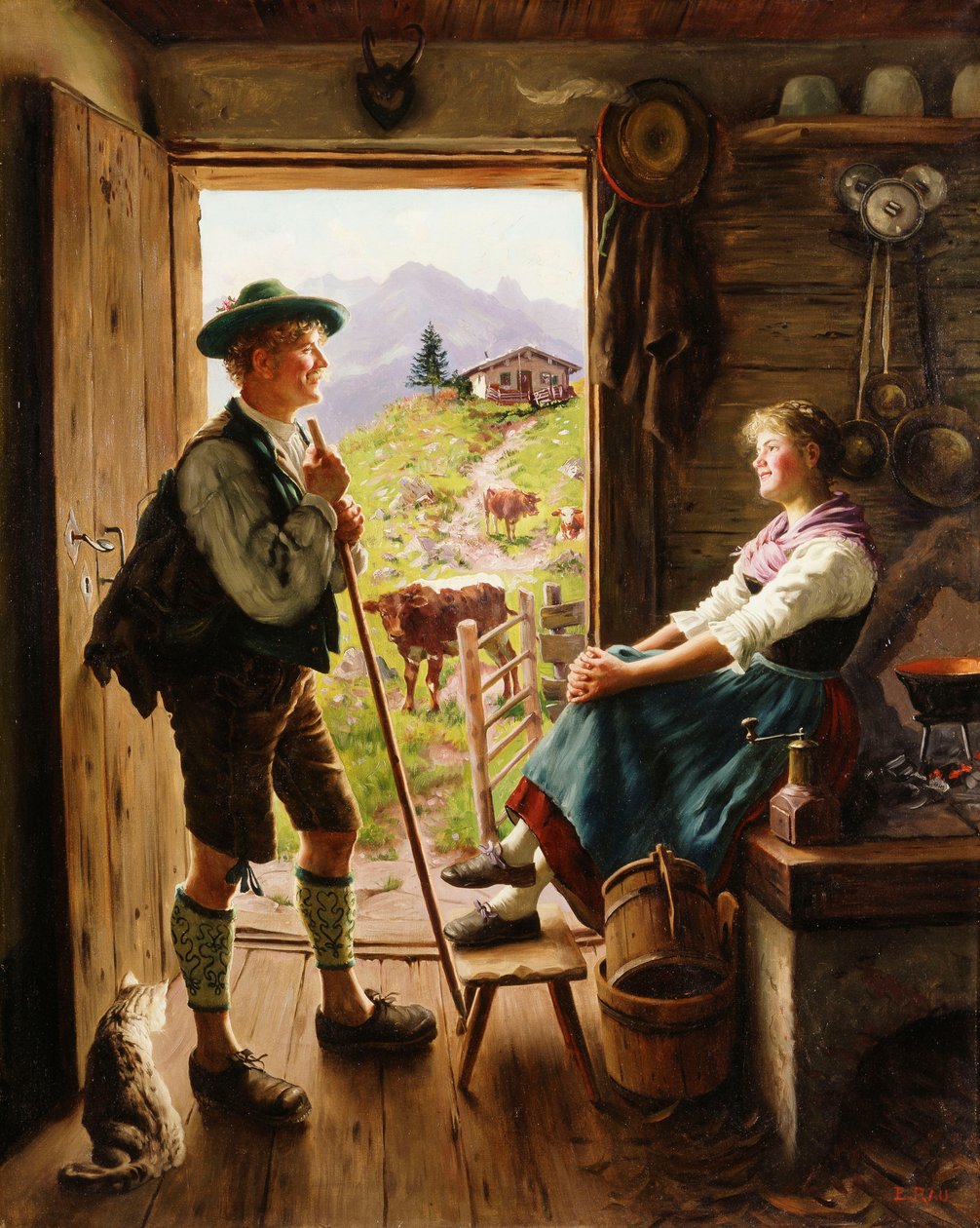 tyrolský pár, od Emil Karl Rau