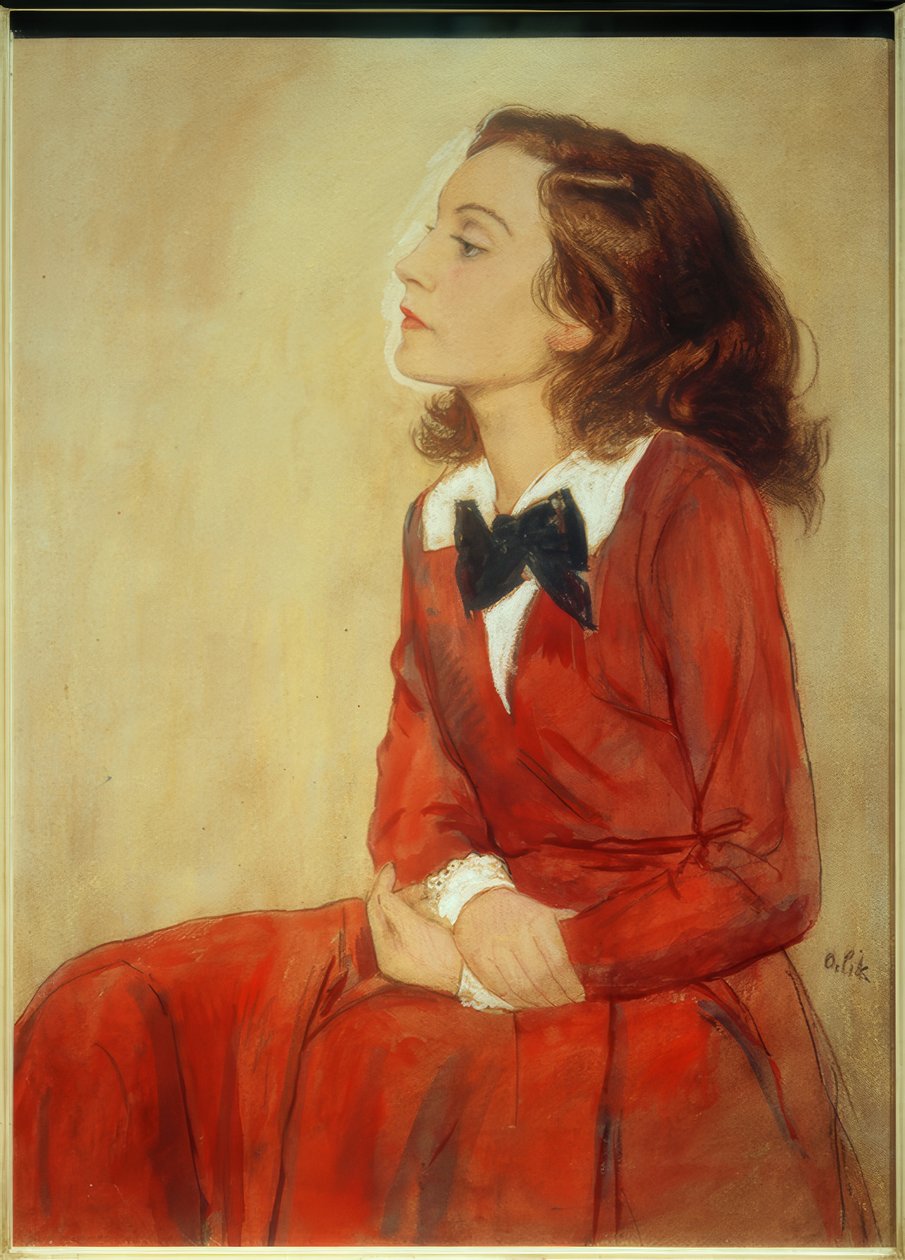 Elisabeth Bergner, portrét / kresba v. E. Orlík od Emil Orlik