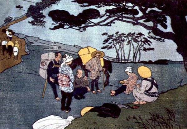 Travelers Break na horské silnici v Japonsku od Emil Orlik