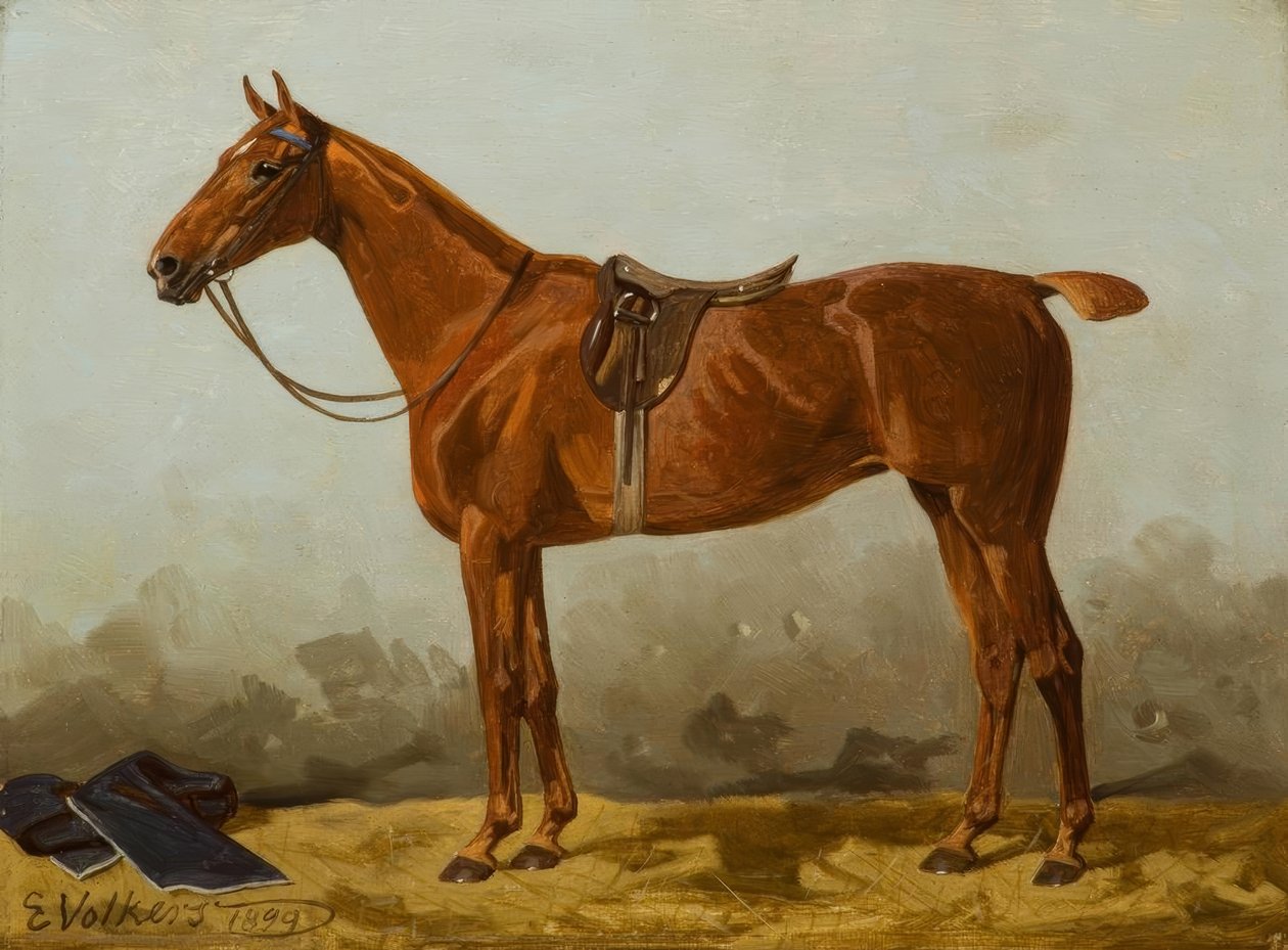 E. Volkers, Gesattelter Fuchs od Emil Volkers