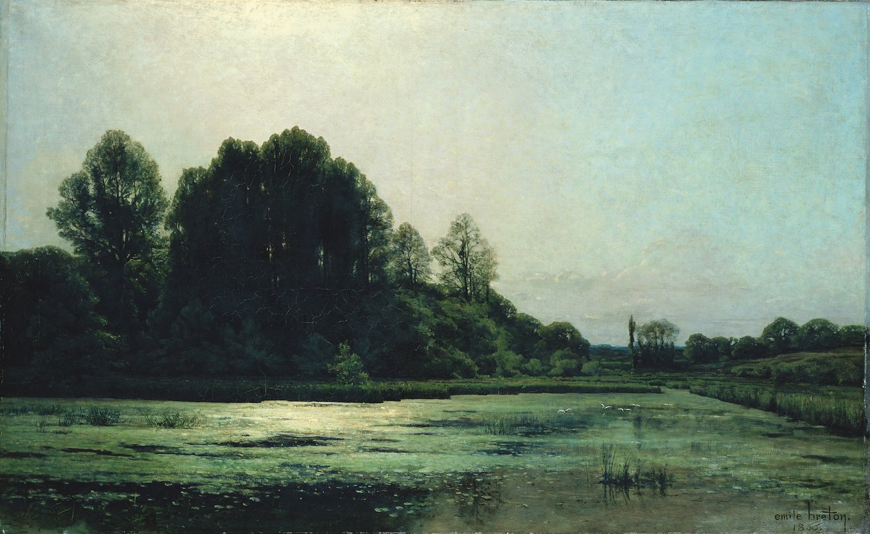 Krajina v Cernay, 1866 od Emile Adelard Breton