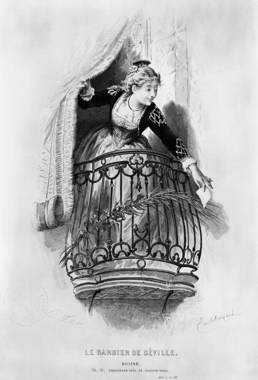 Rosine, ilustrace z dějství I, scéna 3 z 