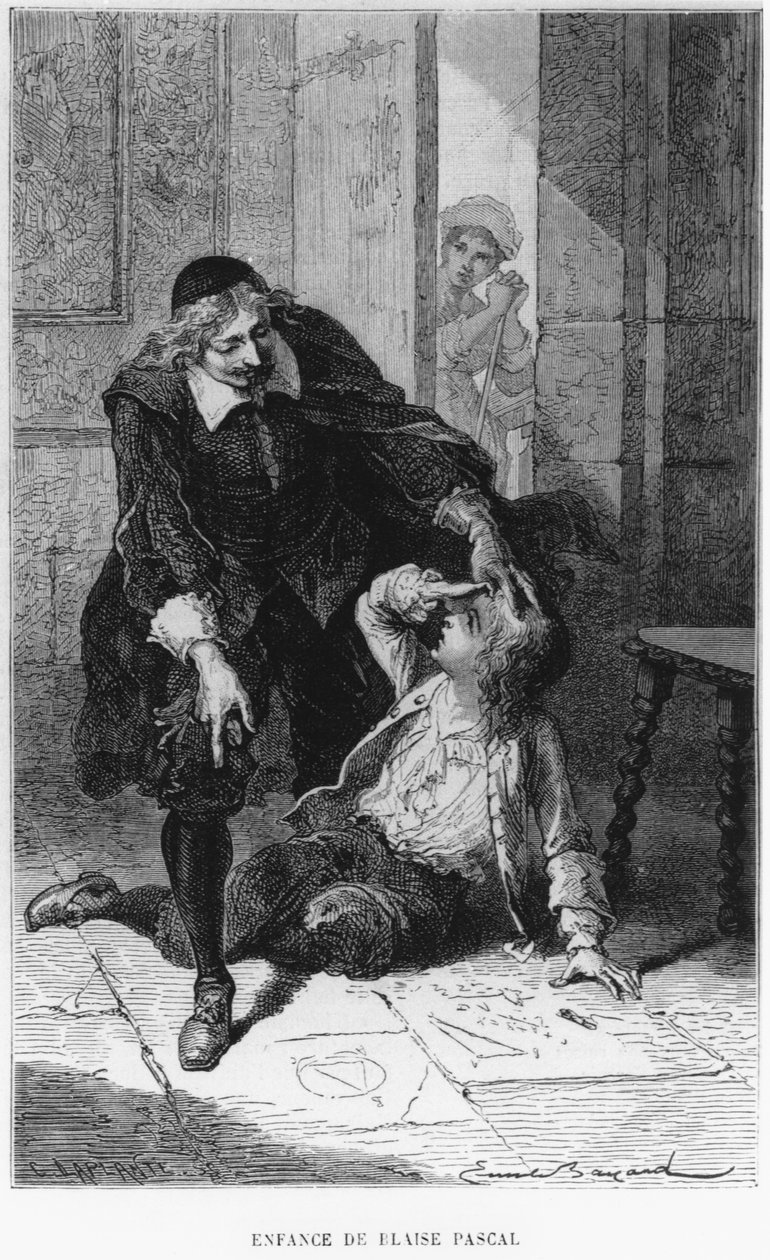 Scéna z dětství Blaise Pascala (1623-62) od Emile Antoine Bayard
