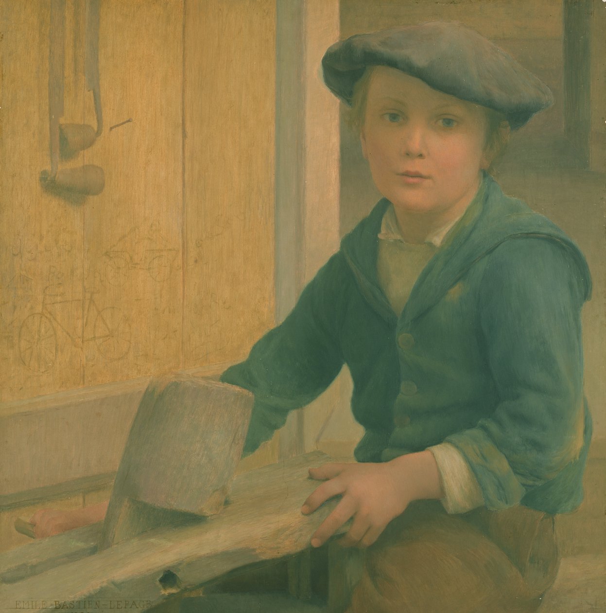 The Young Craftsman (The Young Mechanic) 1901 (tempera na panelu) od Emile Bastien Lepage