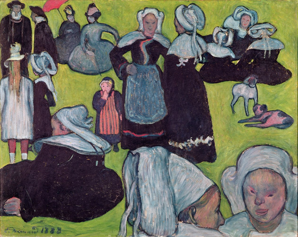Bretons in a Field aneb, Pardon, 1888 od Emile Bernard