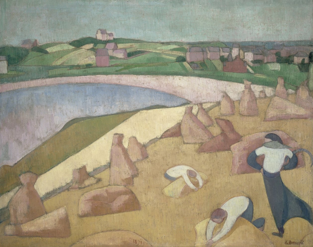 Sklizeň u moře od Emile Bernard