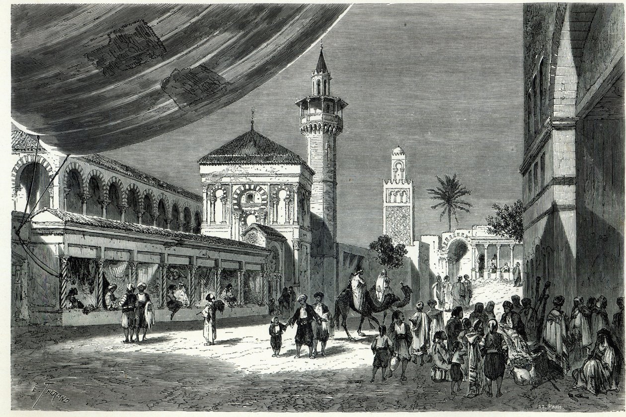 Bazar v Tunisu od Emile Theodore Therond