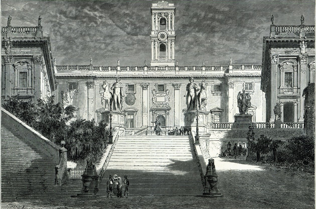 Průčelí senátorského paláce, Řím od Emile Theodore Therond