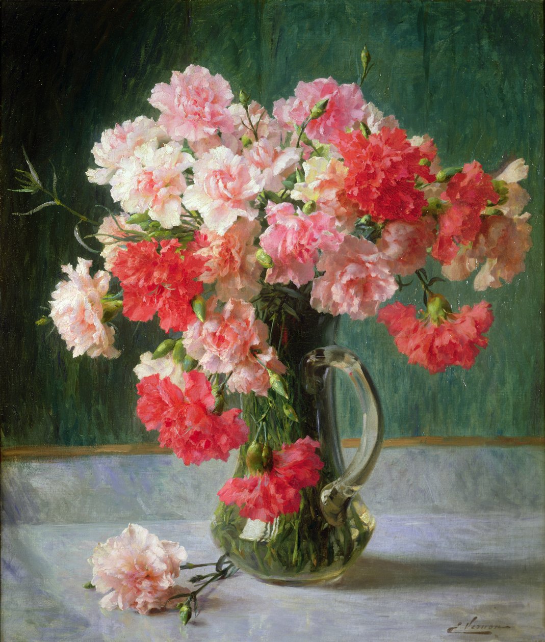 Zátiší z karafiátů od Emile Vernon