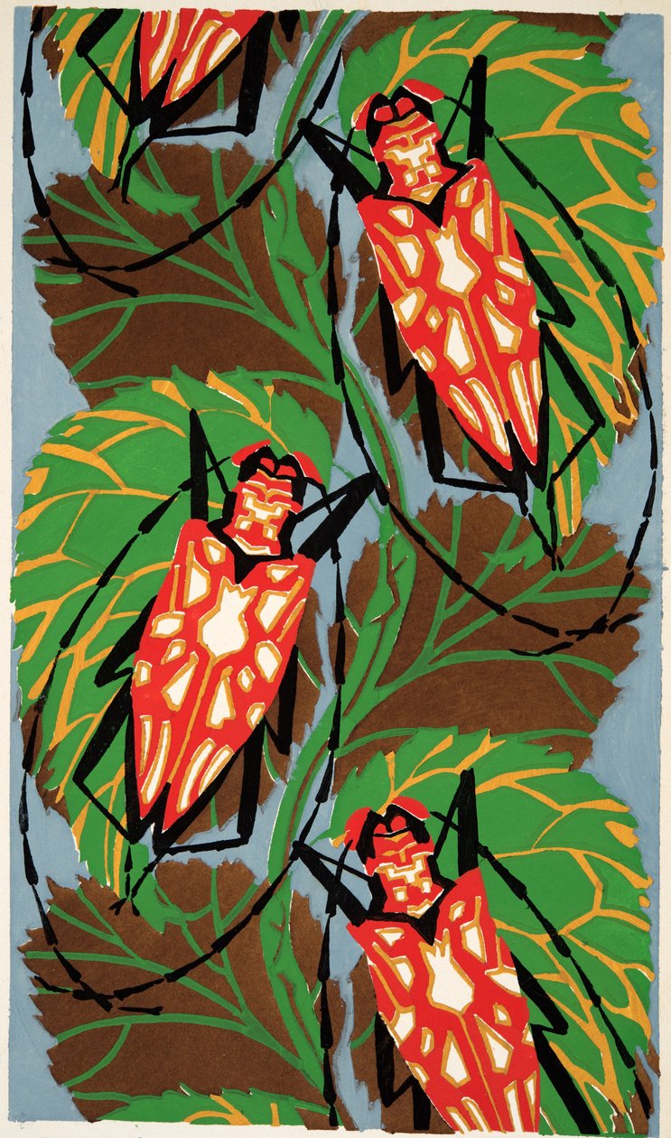 Detail z desky 19 z Insectes, hospoda. 30. léta (pochoir print) od Émile Allain Séguy