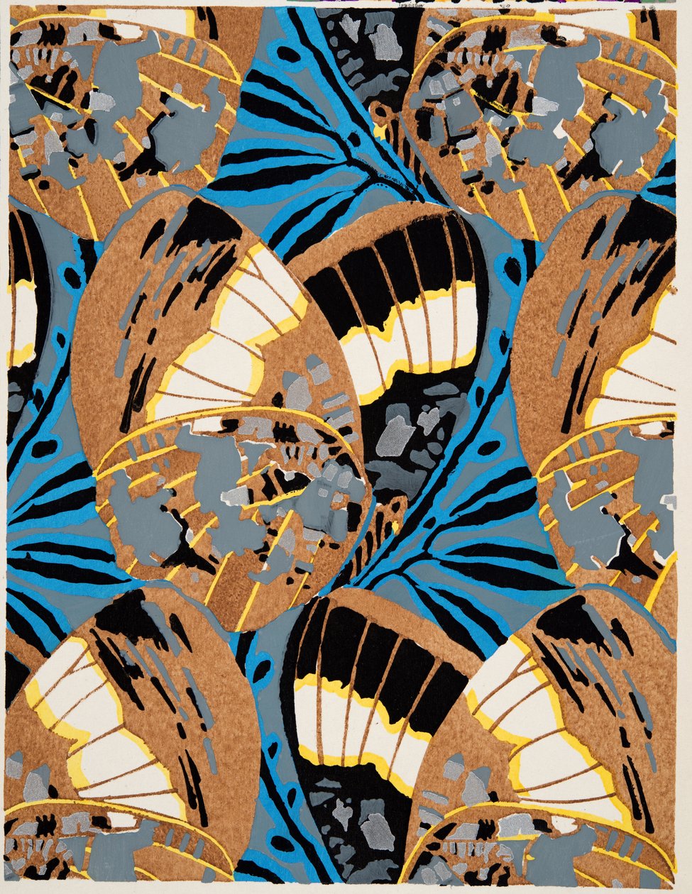 Detail z desky 20 , z Papillons, hospoda. 1925 (pochoirový tisk) od Émile Allain Séguy