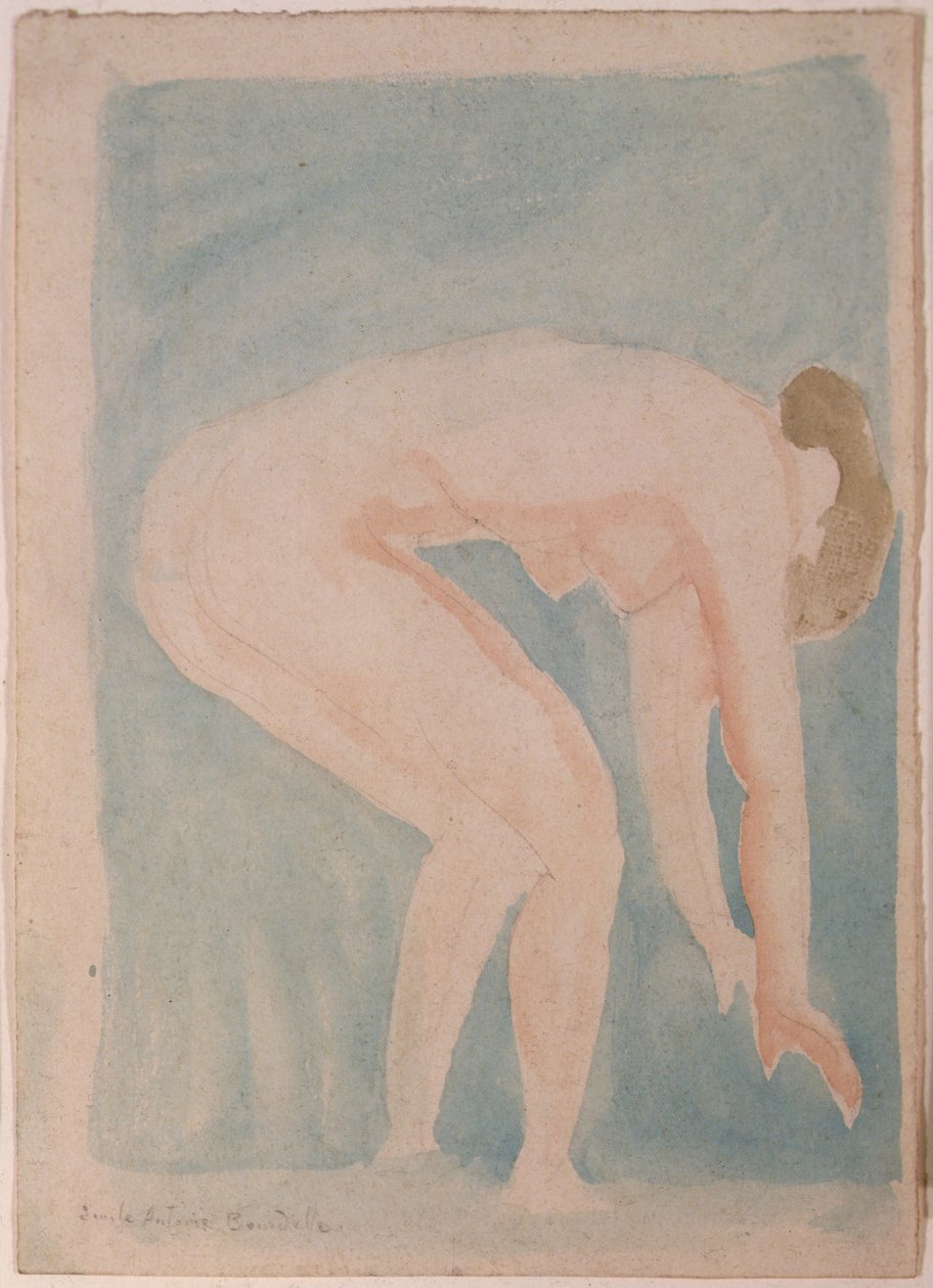 Studie aktu (akvarel) od Emile Antoine Bourdelle