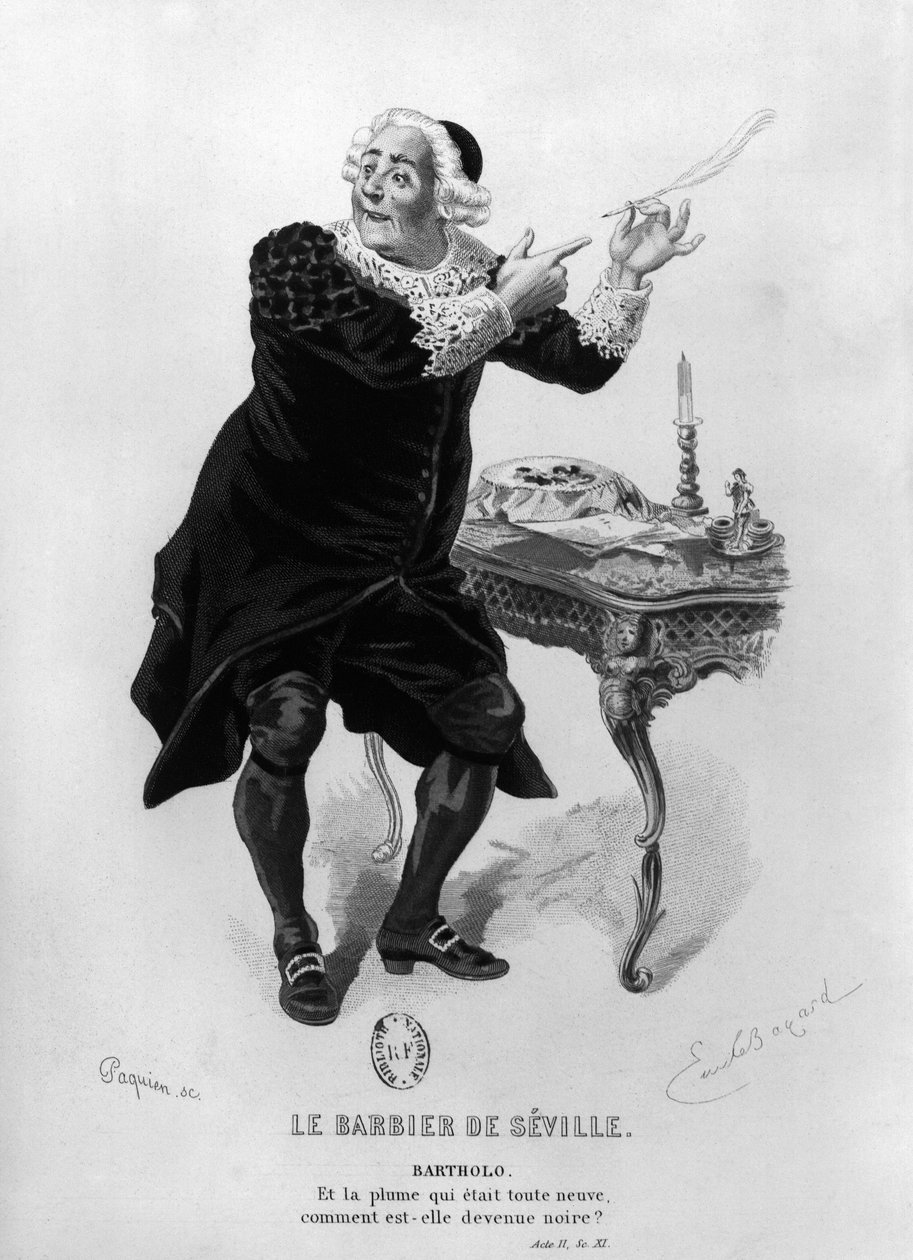 Bartholo, ilustrace z dějství II, scéna 11 z 