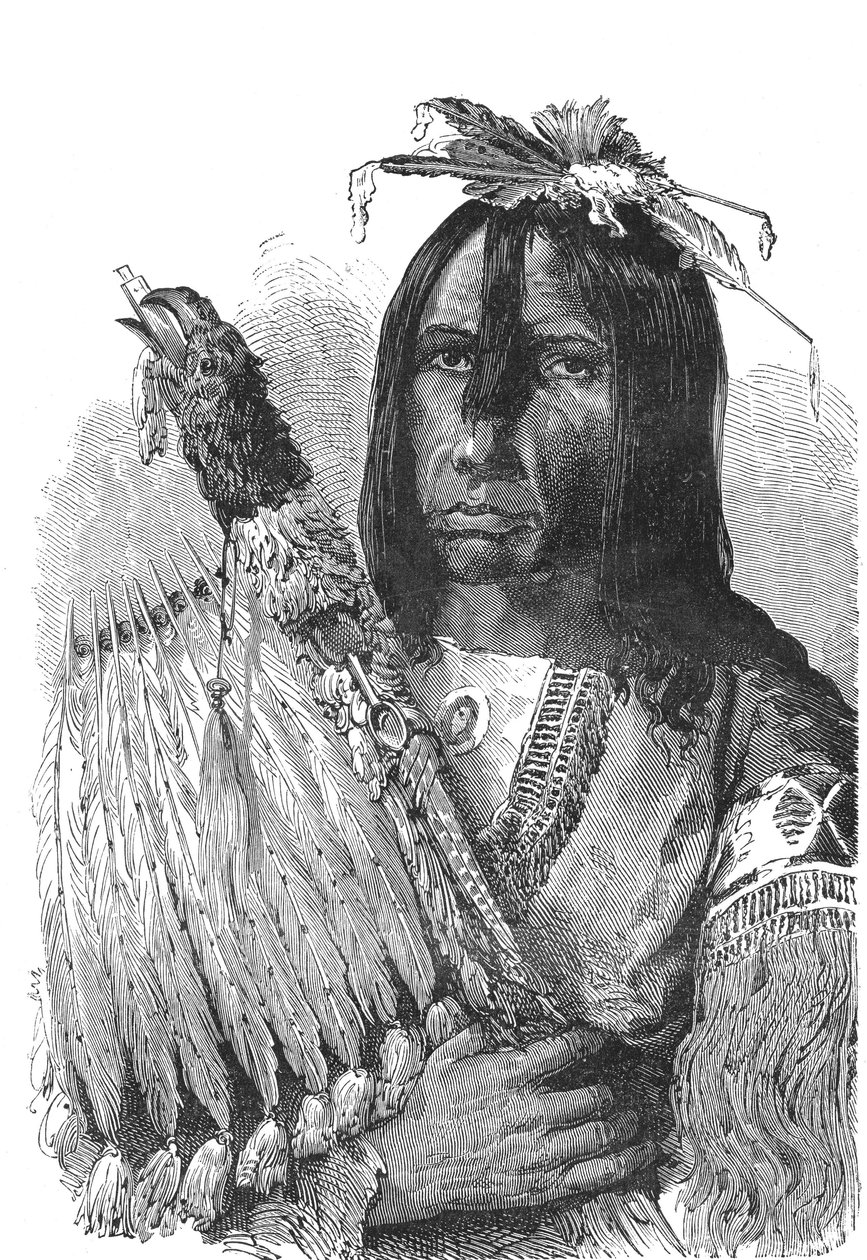 Náčelník CREEKS Indians z jihovýchodu Spojených států. od Emile Antoine Bayard