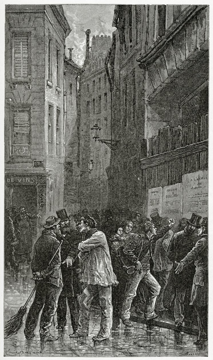 Les Affiches - ilustrace z A Crime Story, 19th Century (č. rytina) od Emile Antoine Bayard