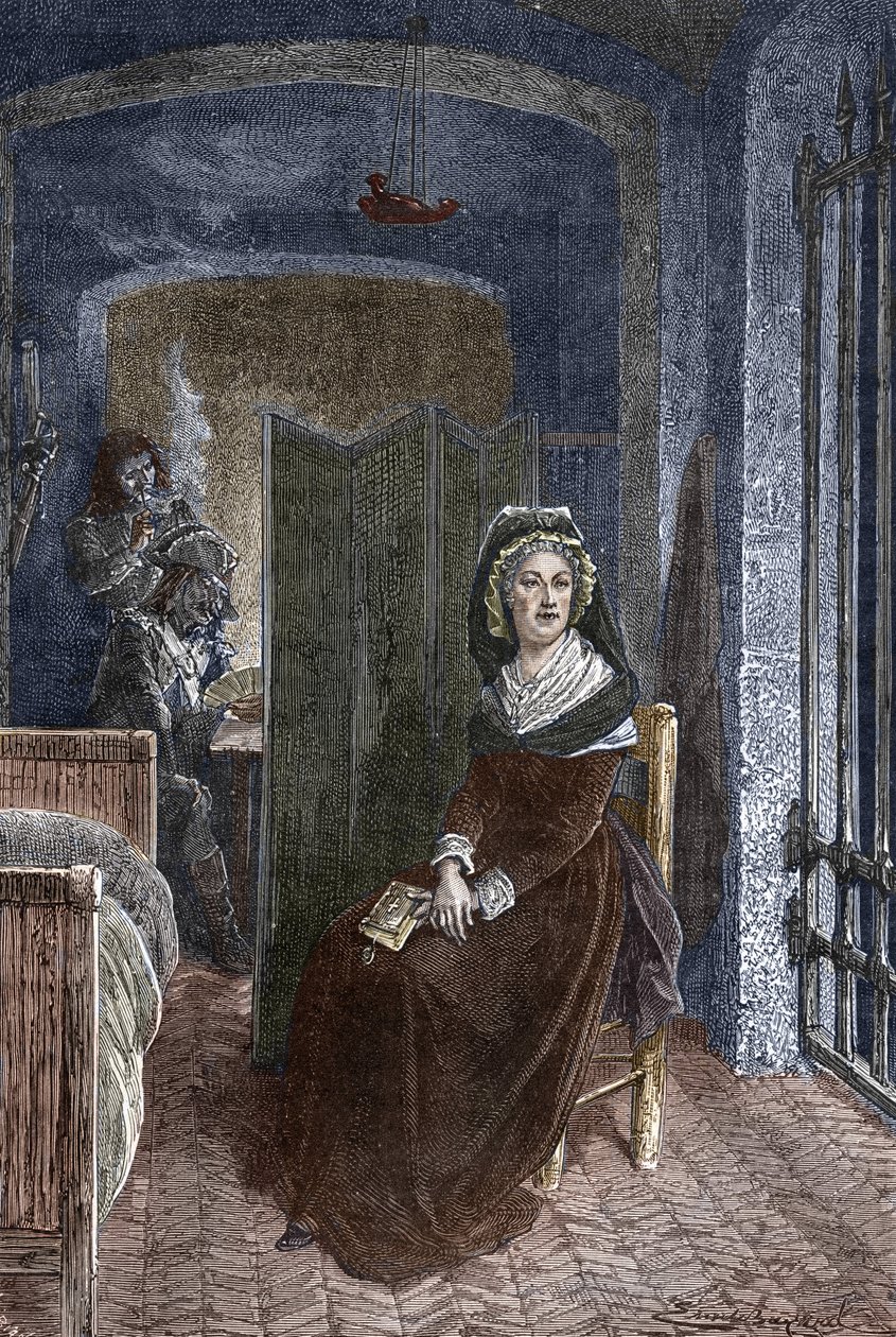 Marie Antoinetta zavřená ve věznici Conciergerie v Paříži od Emile Antoine Bayard