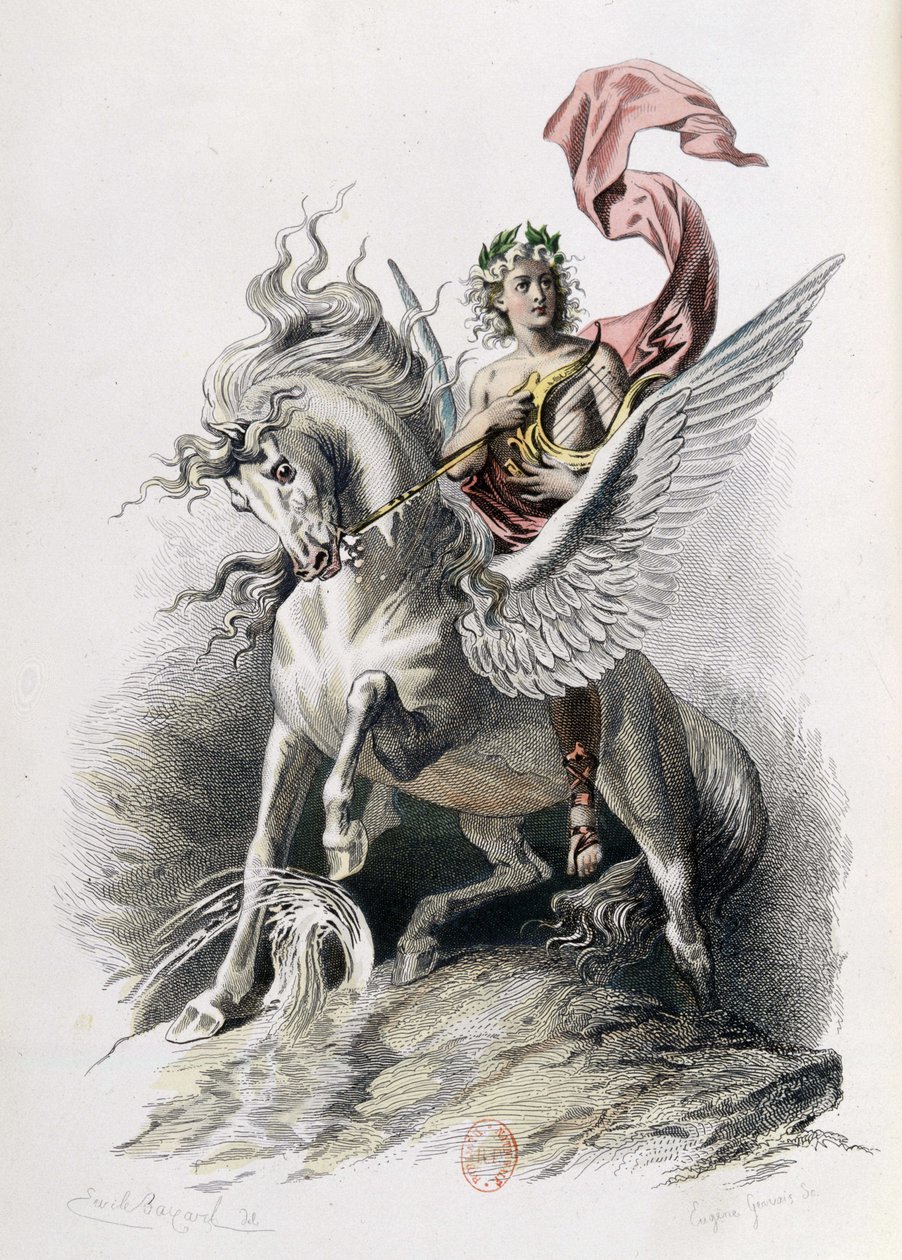 Poetické umění v uměleckých dílech Nicolase Boileaua. Ilustrace E. Bayard. Paříž 1873, Laplace Sanchez a Cie éditeurs (rytina) od Emile Antoine Bayard