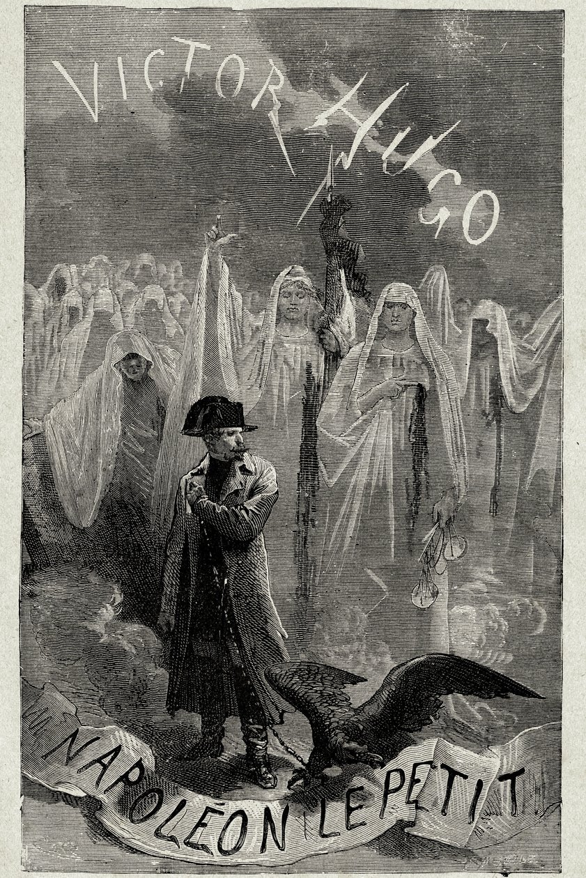 Titulní strana knihy Victora Huga „Napoleon malý“““ (Napoleon 3 držící orlí řetěz). Rytina Emile Bayard. od Emile Antoine Bayard