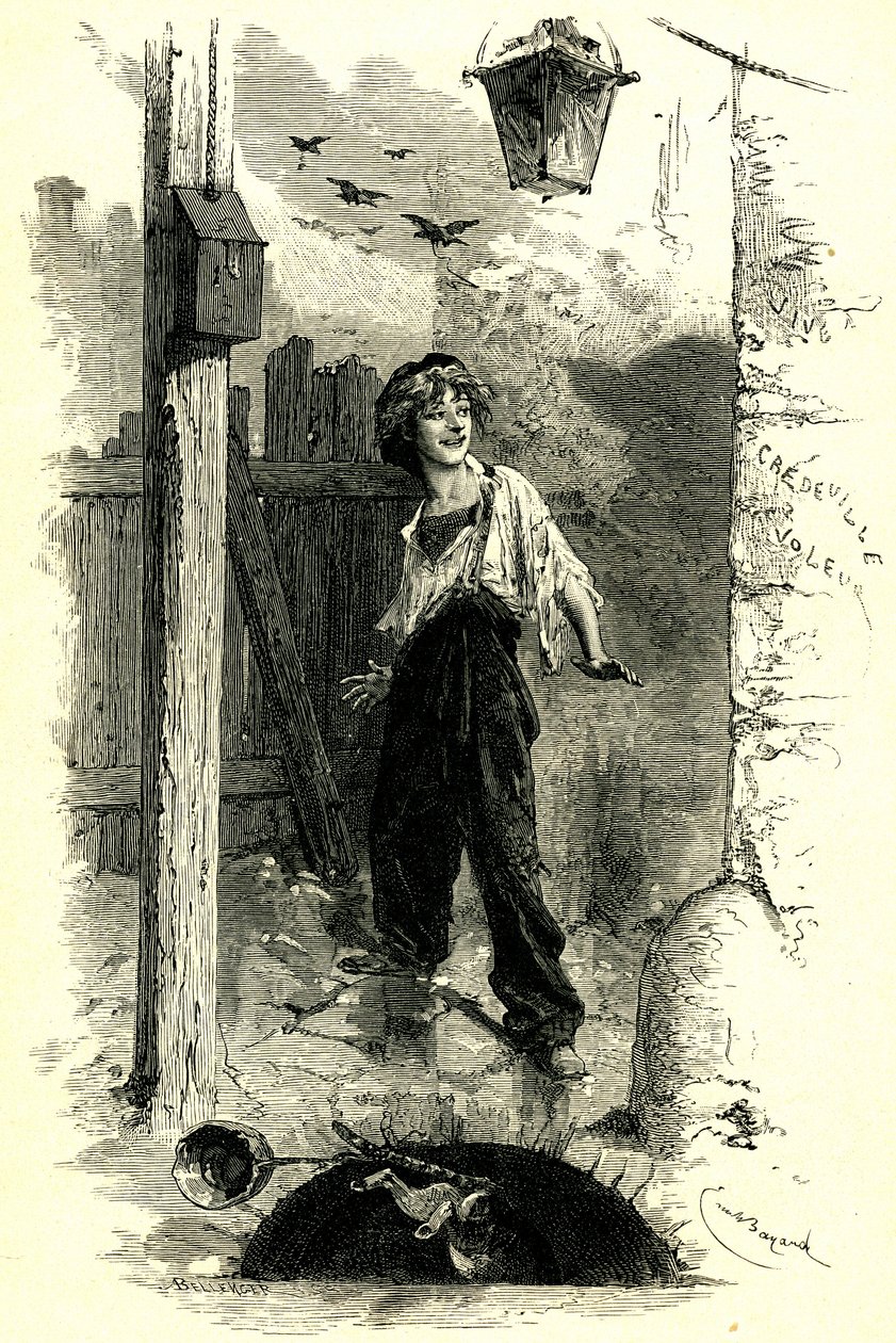 Victor Hugo: Bídníci. Gavroche, dítě z Paříže. Ilustrace Emile Bayard. od Emile Antoine Bayard