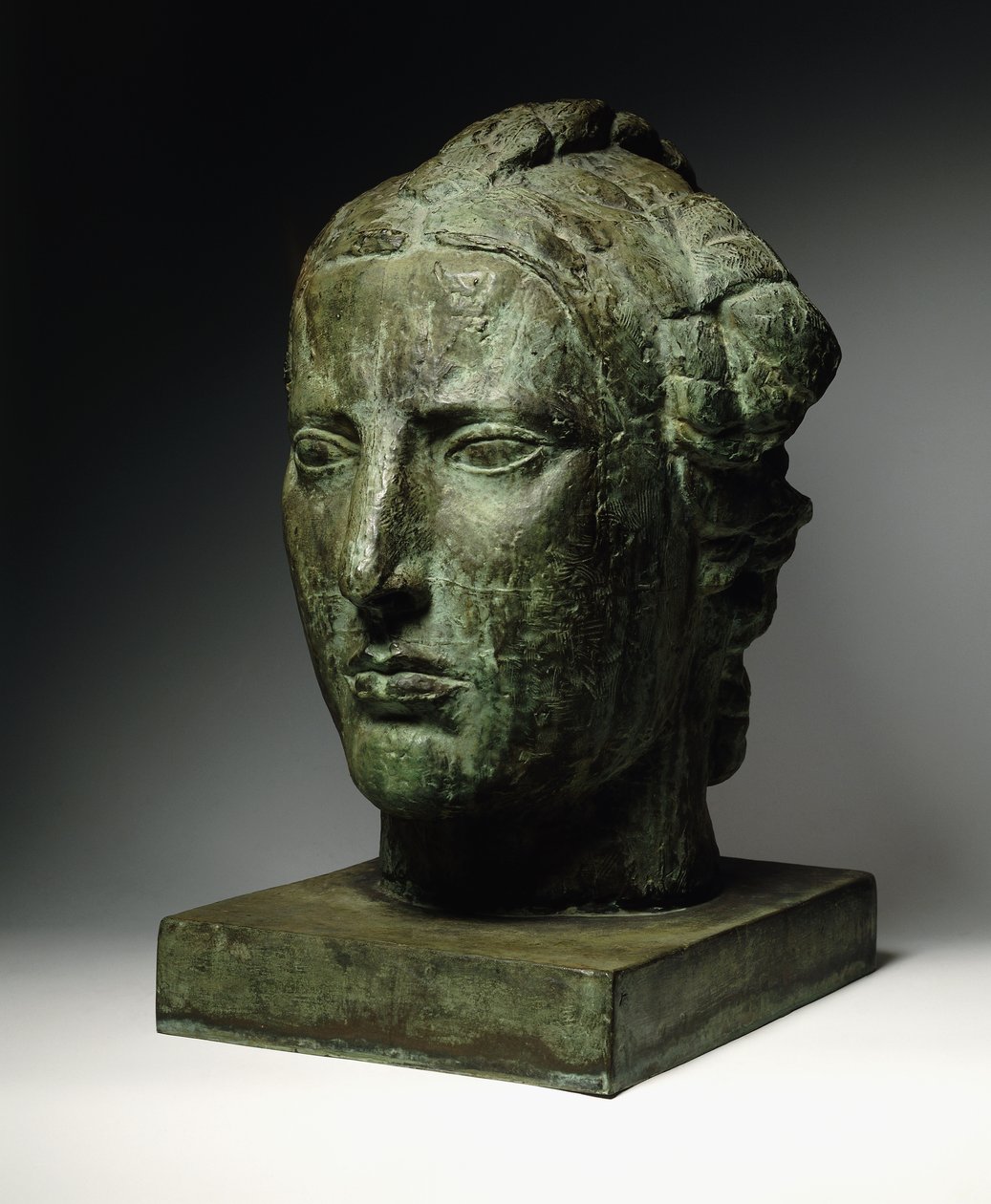 hlava svobody; Tete de Liberte, cca 1914 (bronz se zelenou patinou) od Emile Antoine Bourdelle