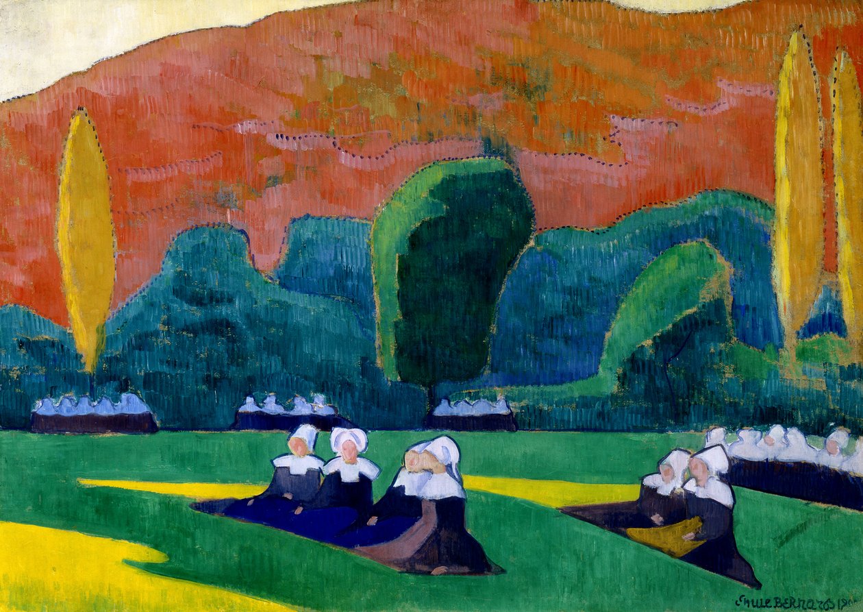 Bretonské ženy navštěvující milost od Emile Bernard