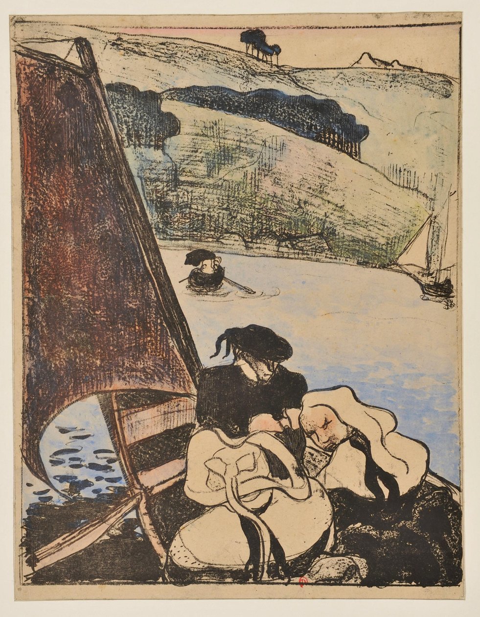 Bretaně v loďce na Avenu od Emile Bernard