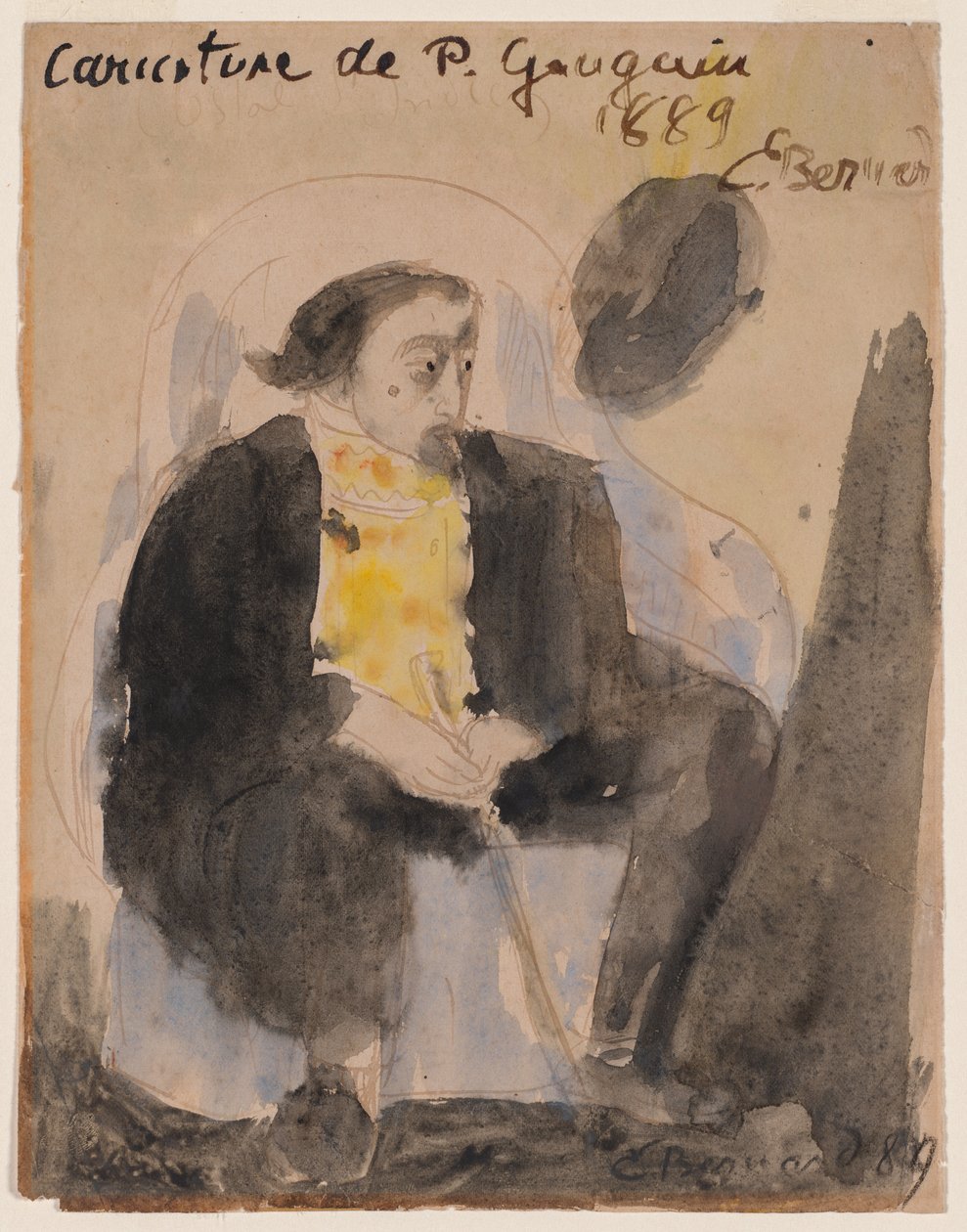 Karikatura Paula Gauguina od Emile Bernard