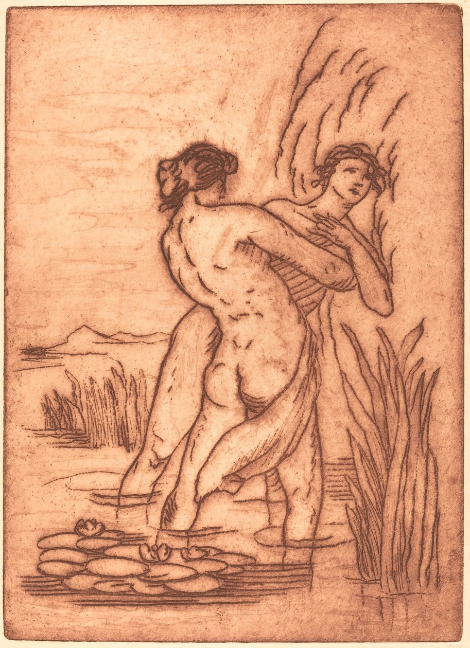 Pár stojící ve vodě od Emile Bernard