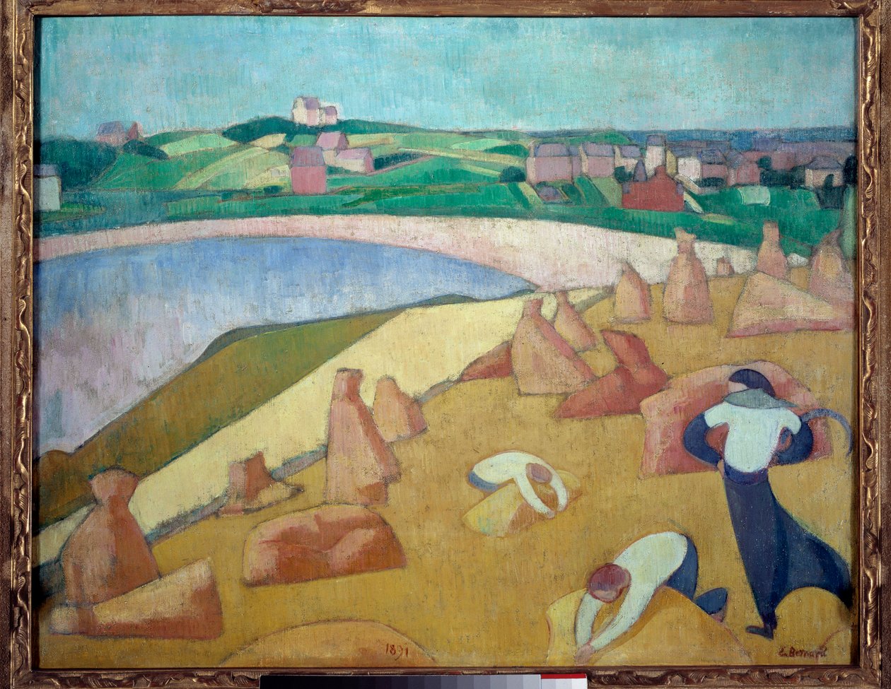 Sklizeň u moře, Saint Briac sur mer v roce 1891. Obraz Emile Bernard (1868-1941) od Emile Bernard