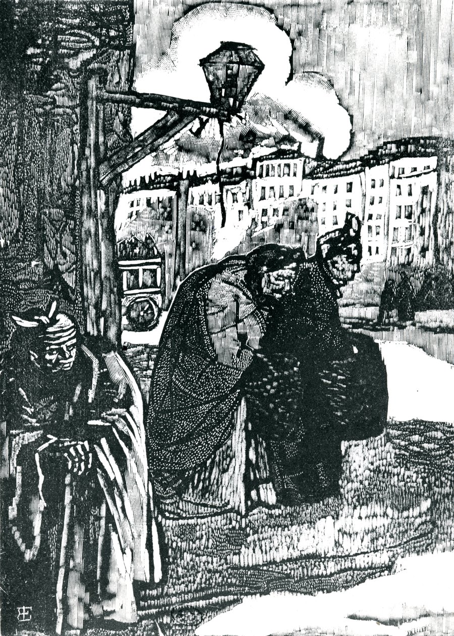 Ilustrace k básním od Charlese Baudelaira (1821-67) (dřevořez) (čb foto) od Emile Bernard