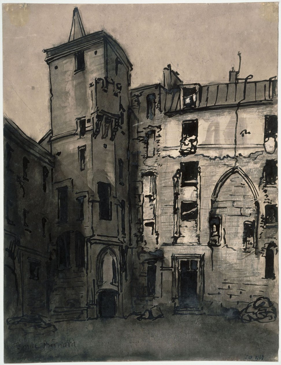 Nádvoří Hôtel de Sens od Emile Bernard