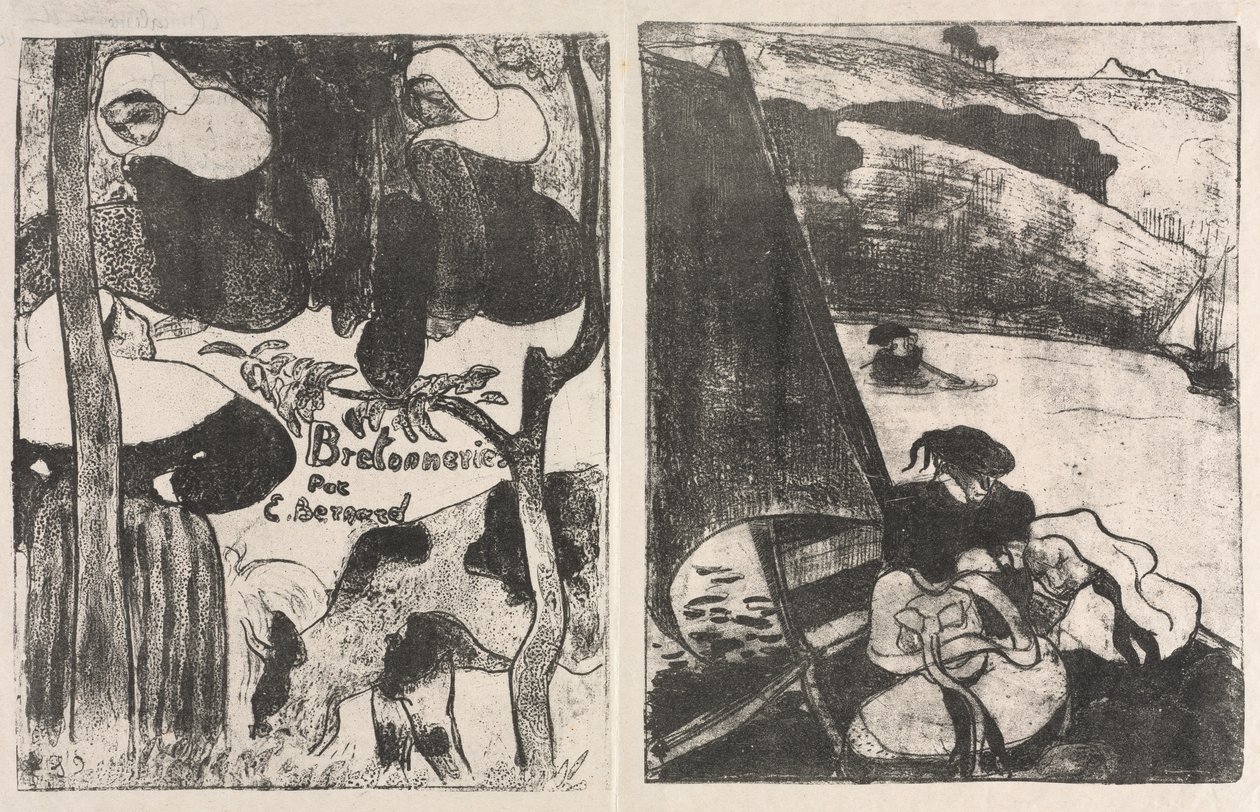 Les Bretonneries: Titulní strana a Návrat z pouti od Emile Bernard