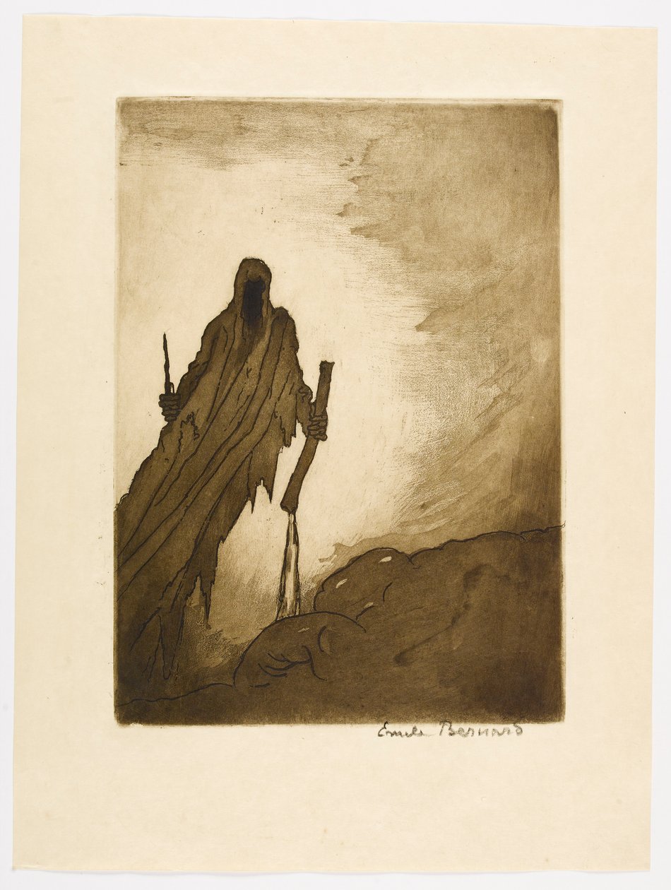 Nr. 11 – „Der Schleier, der sich öffnete, ließ in zwei Händen sehen / Einen Stock, einen Stein, der von den Wegen gerissen wurde, / Dann einen langen Nagel, der einem Türschloss ähnelte.“ od Emile Bernard