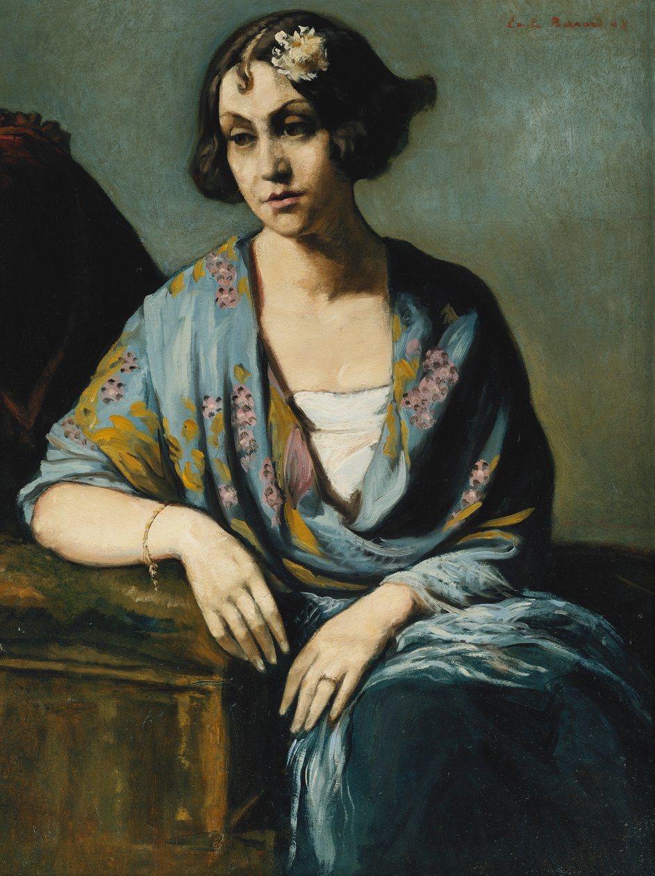 Portrét mladé ženy opírající se o její loket; Portrét mladé dívky naklánějící se, 1928 od Emile Bernard