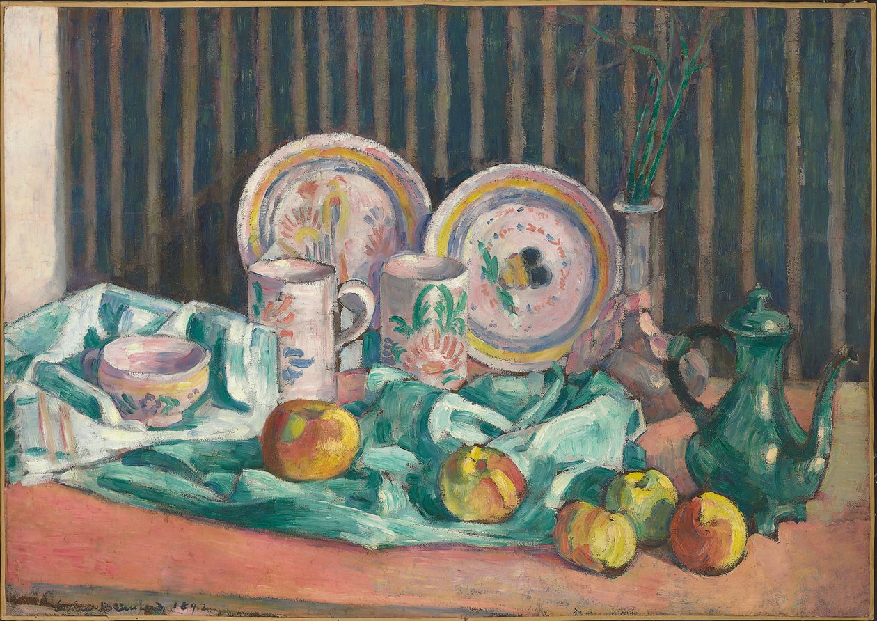 Zátiší s jablky a ovocnými pokrmy, c.1906 od Emile Bernard
