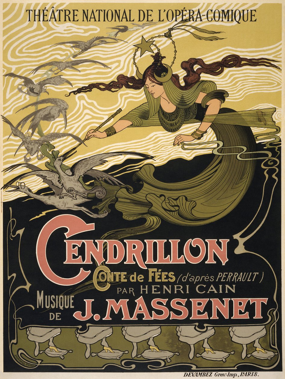 Plakát k opeře Cendrillon od Julese Masseneta, 1899 od Émile Bertrand