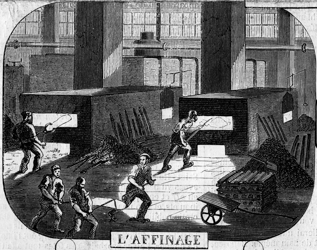 Forges de la Franche Comte: rafinace pomocí puddlerových pecí. Továrna Fraisans, Jura (39) od Emile Bourdelin