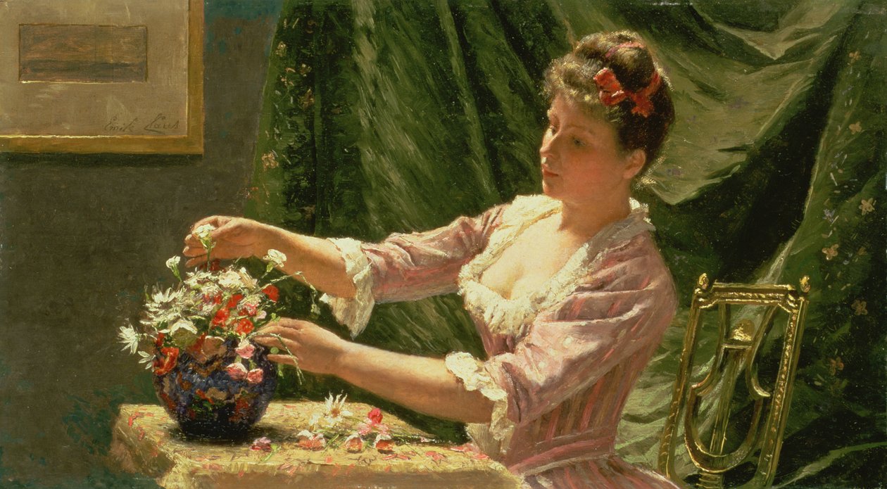 Mladá žena Aranžování květin od Emile Claus