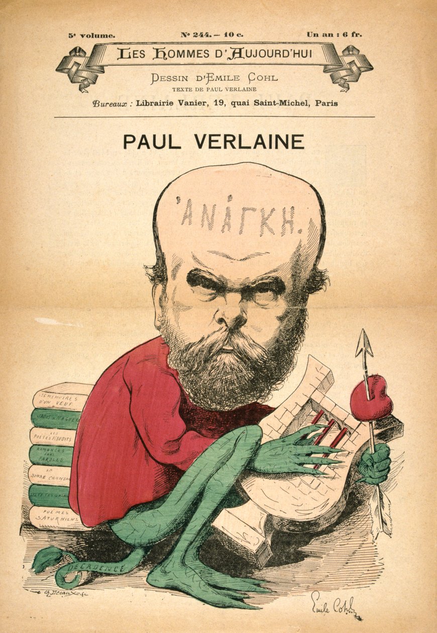 Paul Verlaine jako dekadence, c1880 od Emile Cohl