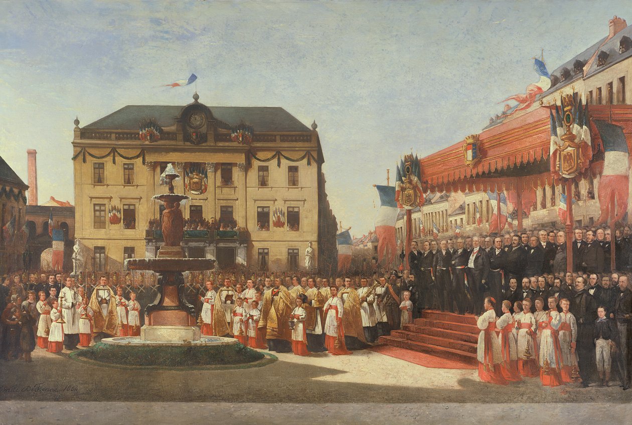 Slavnostní zahájení inaugurace vod řeky Lys v Roubaix v roce 1864, 1864 od Emile Defrenne