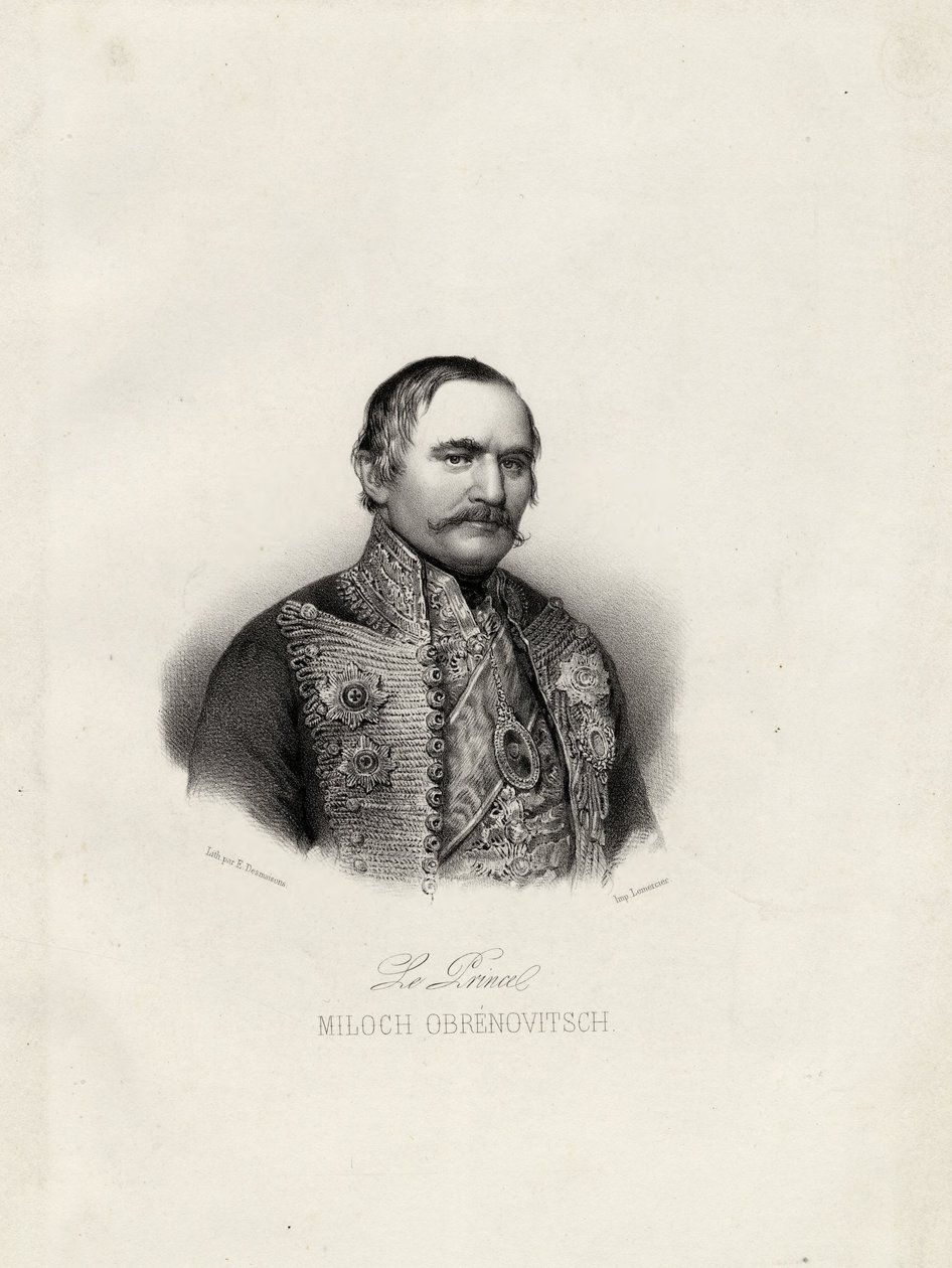 Milo Obrenovic I 1780-1860, kníže srbský, kolem 1838 od Emile Desmaisons