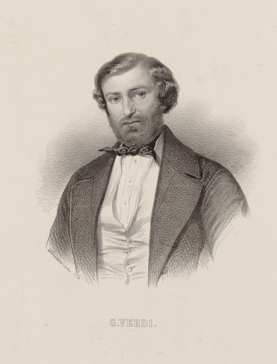 Portrét skladatele Giuseppe Verdiho 1813-1901, cca 1860. od Emile Desmaisons